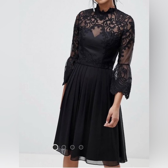🎀 ASOS Black Goth Dress – XS 2/4 – Prom, Holiday, Party, Graduation, Halloween - Picture 3 of 9